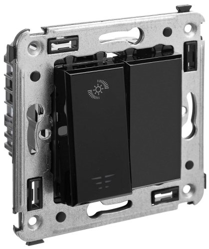 Светорегулятор кнопочный без рамки DKC Avanti 1-кл. 5–220Вт черный квадрат фото Светорегулятор кнопочный без рамки DKC Avanti 1-кл. 5–220Вт черный квадрат картинка